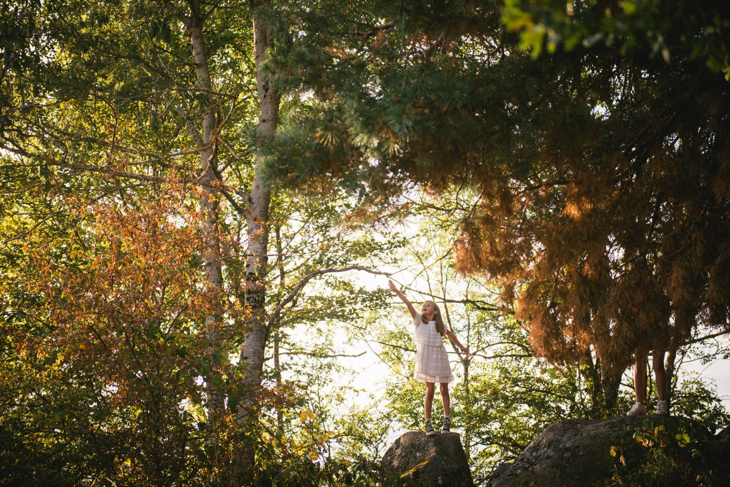 Photographe à Château-Arnoux : jeune fille dans la forêt au crépuscule